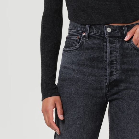 AGOLDE High Rise 90s Pinch Jeans - Black- Size 23 - Picture 6 of 14